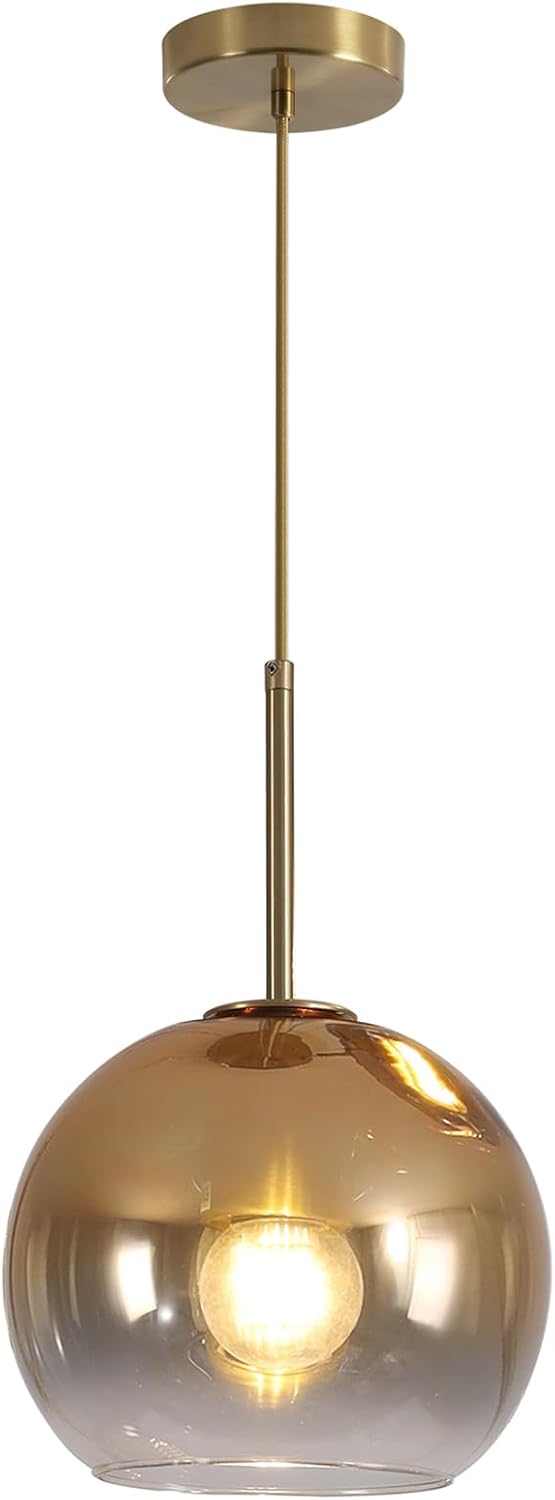 Gold Large Globe Single Kitchen Pendant Light Fixture