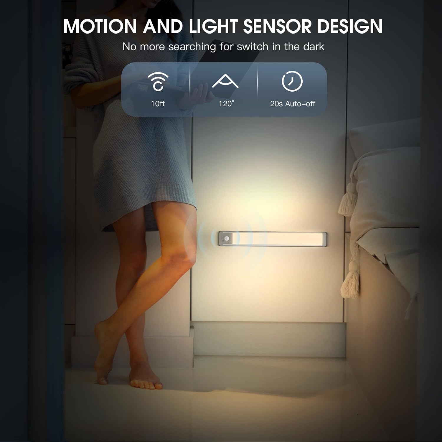 Wireless Motion Magnetic Cabinet Lights 2 Pack