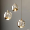 Gold Bubble Glass 3-Light Kitchen Pendant Chandelier