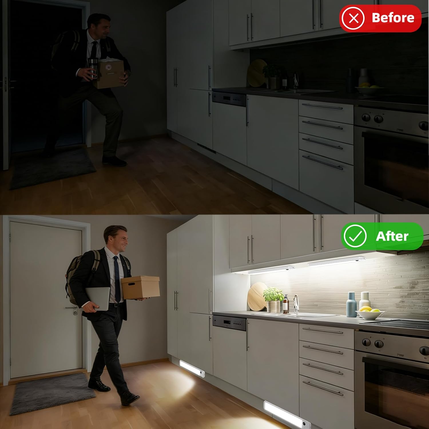 Wireless 3CCT Motion Cabinet Lights 6 Pack