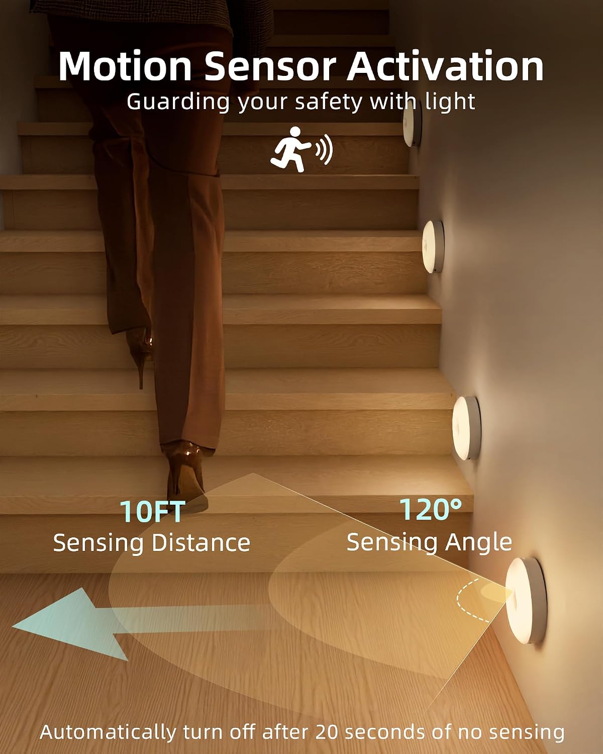 RGB Motion Remote Cabinet Puck Lights 6 Pack