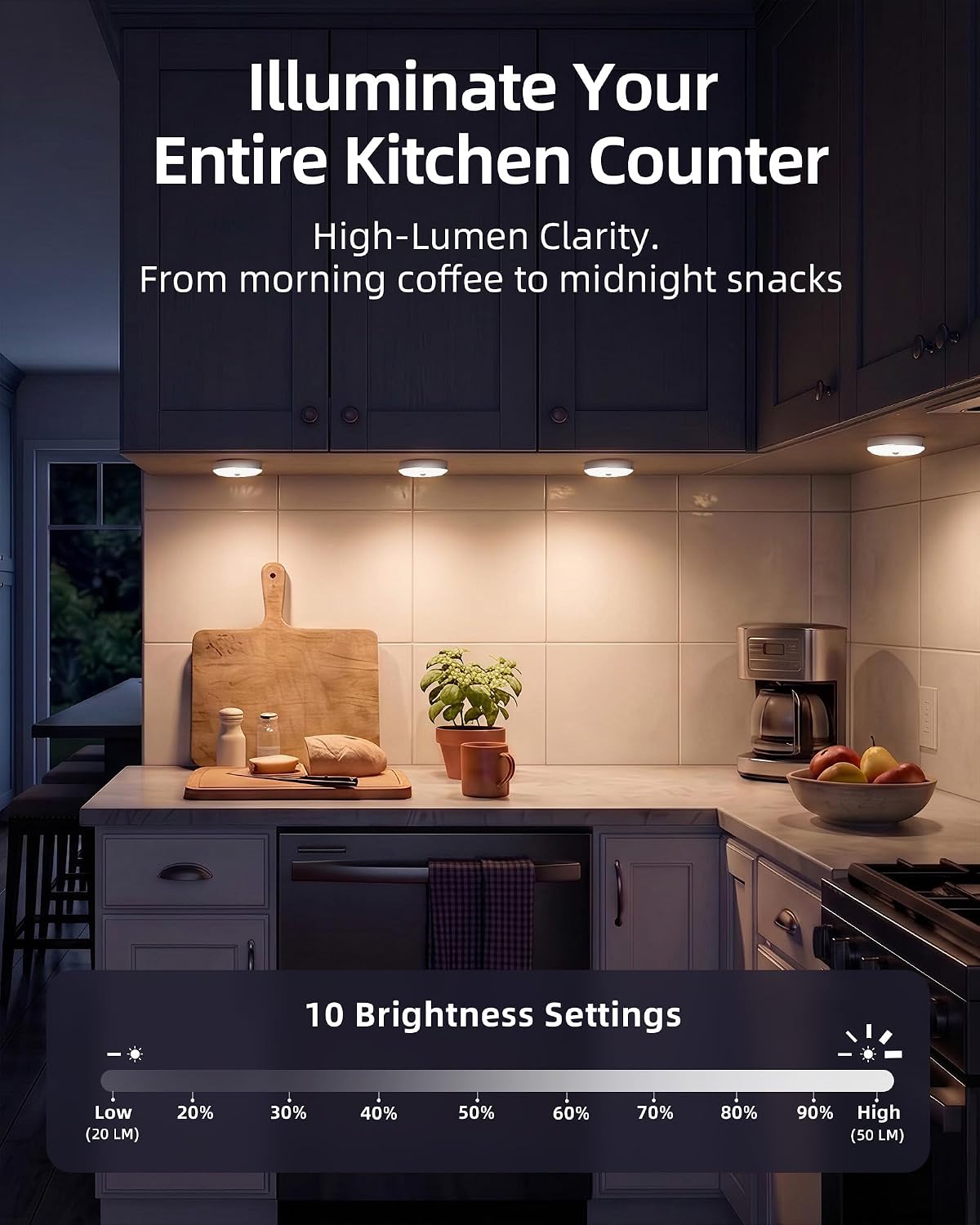 RGB Motion Remote Cabinet Puck Lights 6 Pack