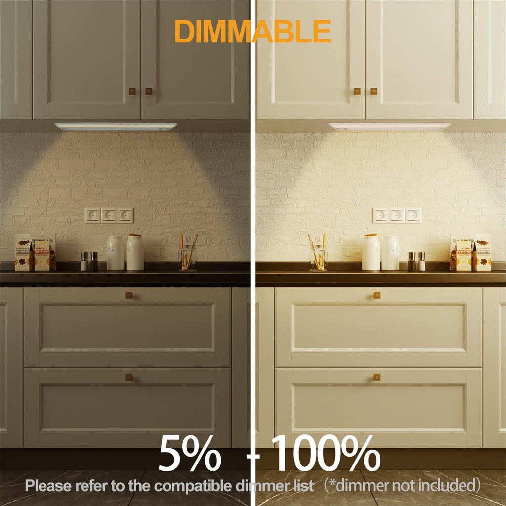 Dimmable 5CCT Hardwired Cabinet Lights 4 Pack