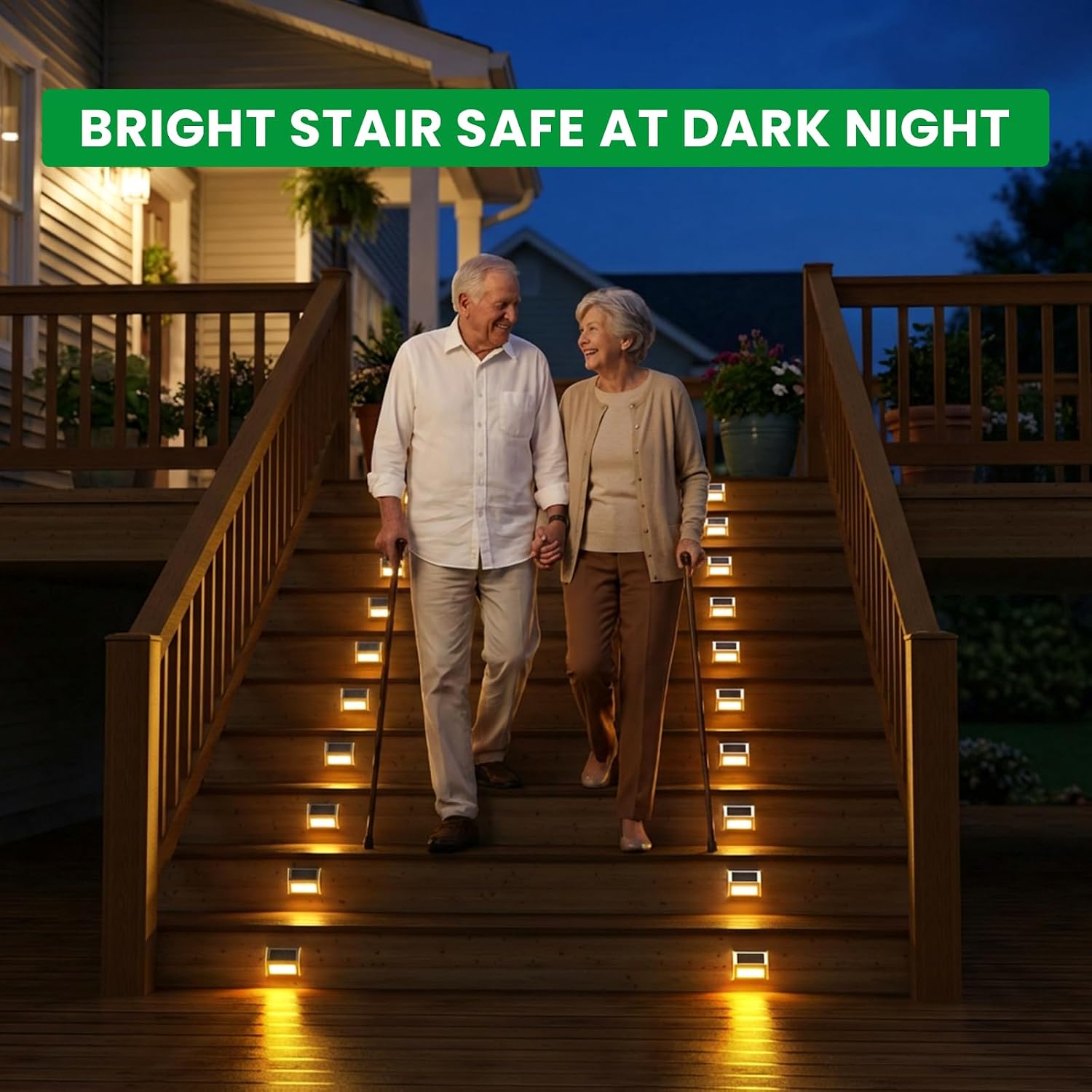 Stainless Steel Warm Solar Deck Step Lights