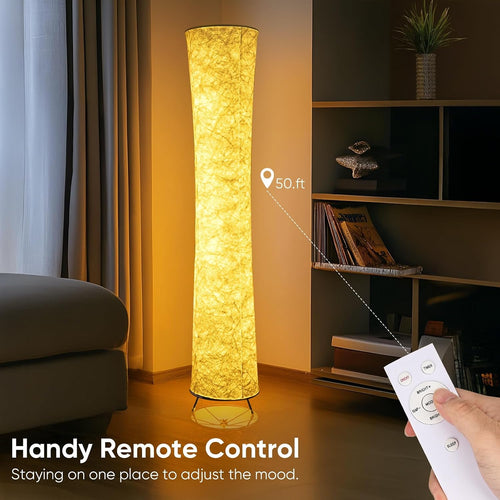 3 Color Remote Tyvek Fabric Simple Floor Lamp