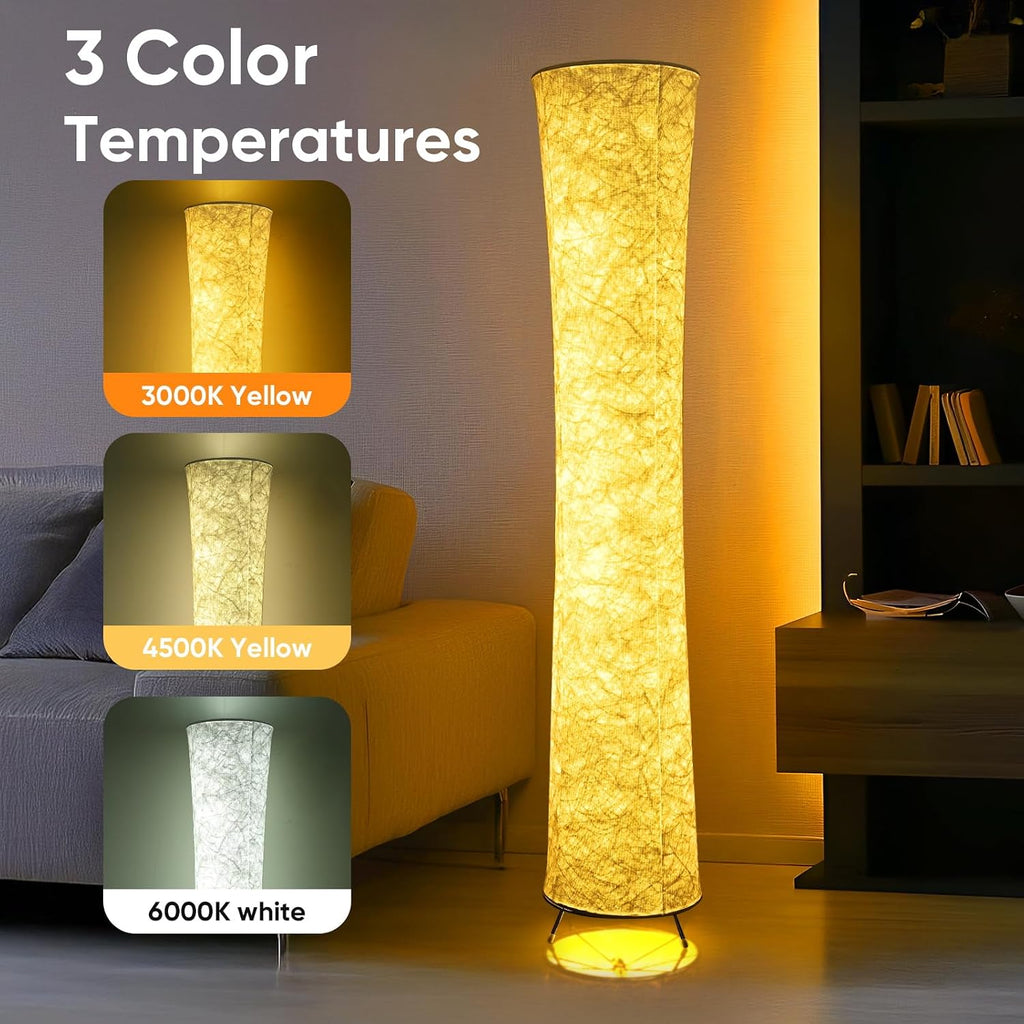 3 Color Remote Tyvek Fabric Simple Floor Lamp