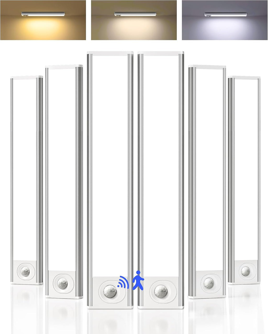 Wireless Motion Cabinet Lights 6 Pack 8 Inch