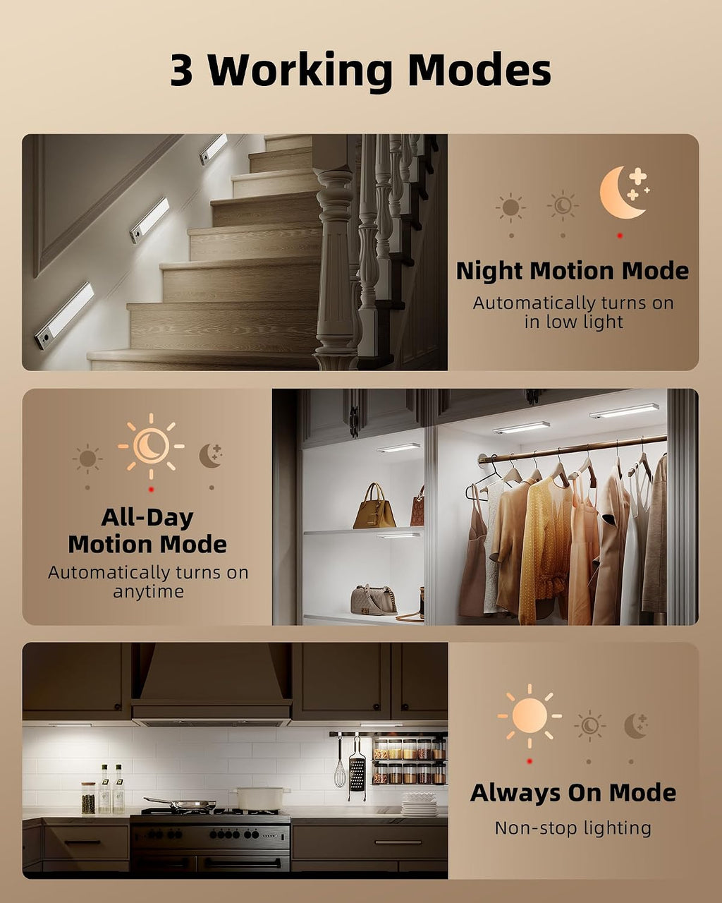 Wireless 3CCT Remote Cabinet Lights 5 Pack