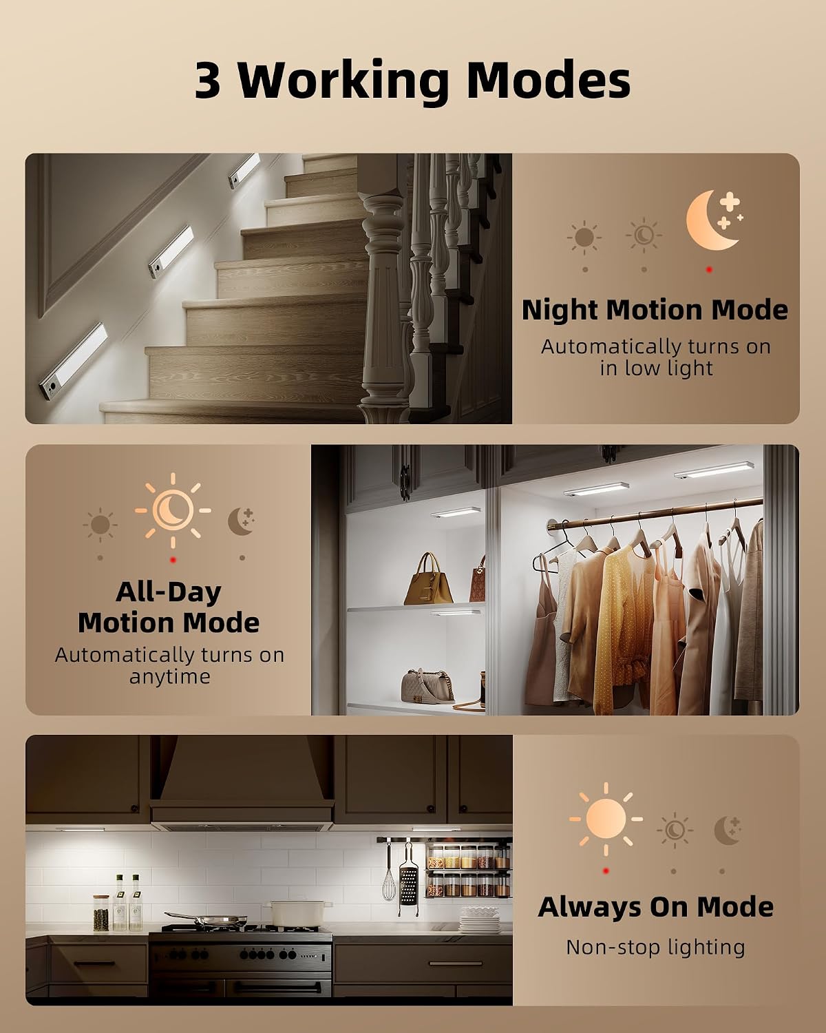 Wireless 3CCT Remote Cabinet Lights 5 Pack