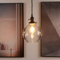 Black Globe Glass Industrial Adjustable Pendant Lamp