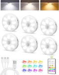 RGB Motion Remote Cabinet Puck Lights 6 Pack