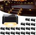Black Warm White Solar Waterproof Deck Step Lights