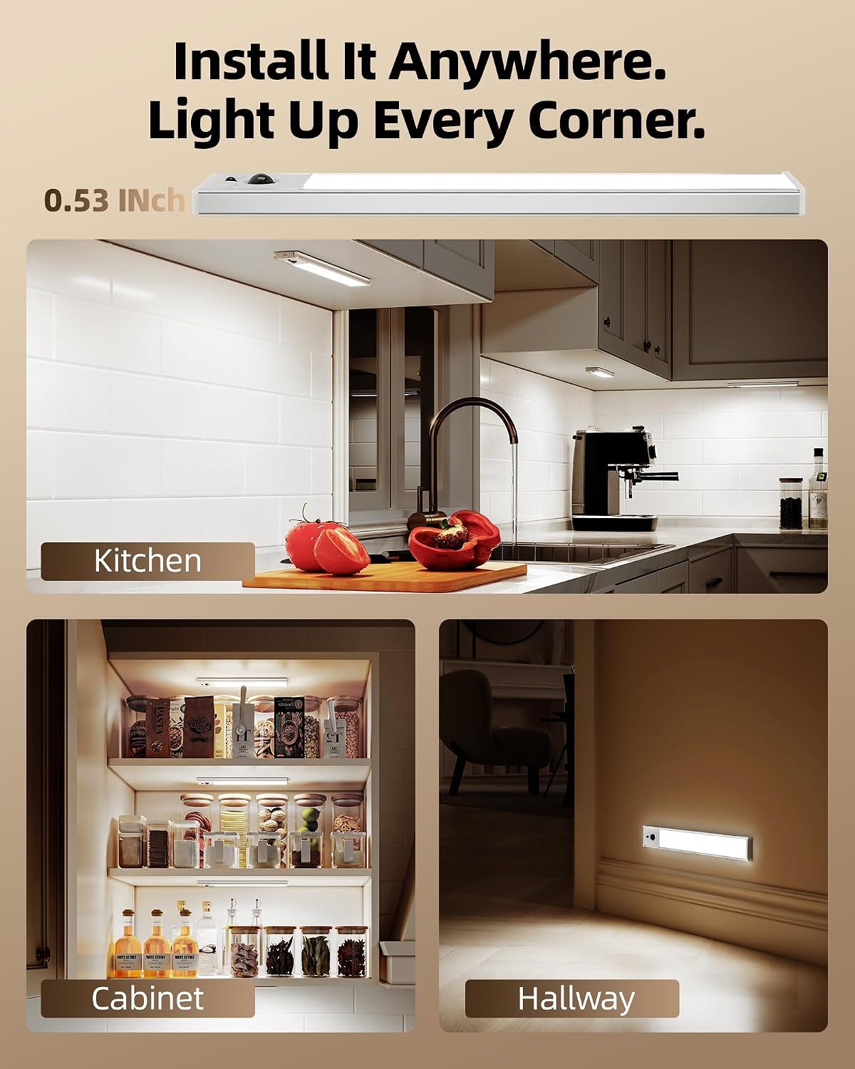 Wireless 3CCT Remote Cabinet Lights 5 Pack
