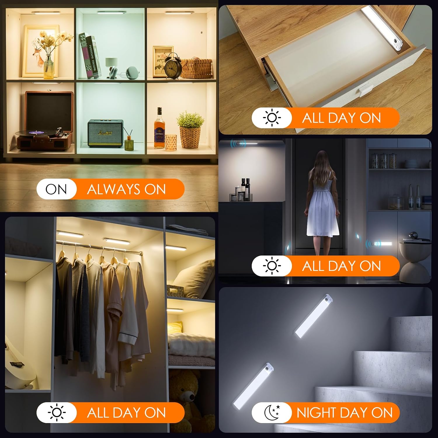 Wireless 3CCT Motion Cabinet Lights 6 Pack