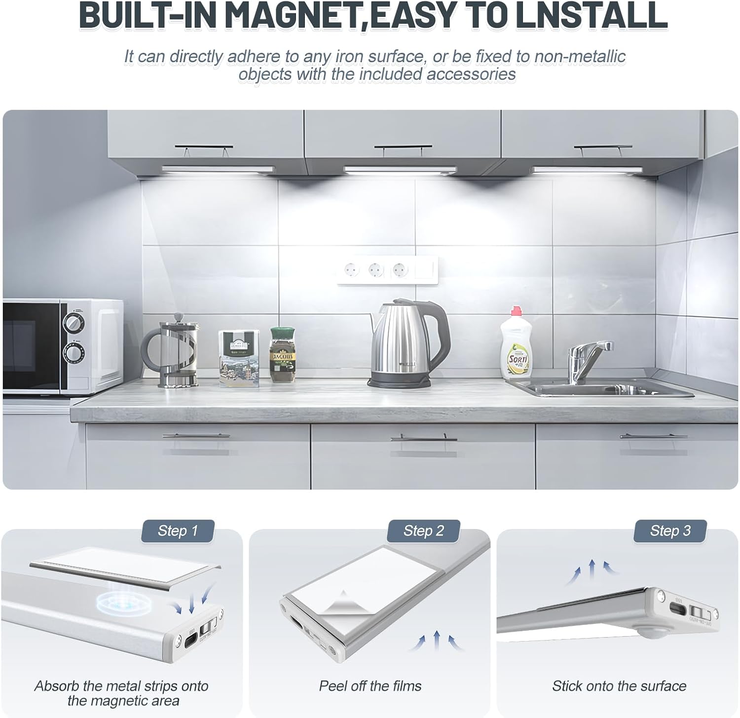 Wireless Motion Magnetic Cabinet Lights 6 Pack