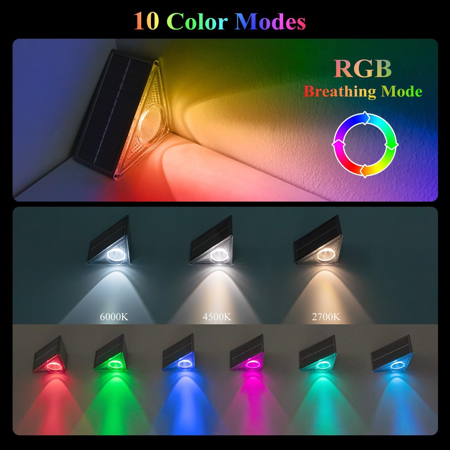 Solar Waterproof Color Changing Outdoor Step Lights
