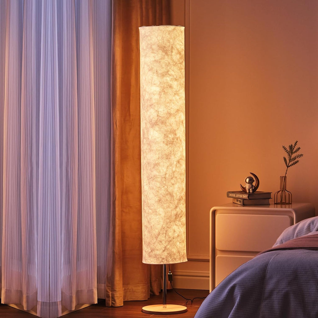 Slim Cylinder Tyvek Shade Modern Floor Lamp