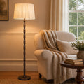 Wood Spindle Dual Shade Farmhouse Floor Lamp