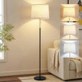 Modern Black Gold Fabric Shade Floor Lamp