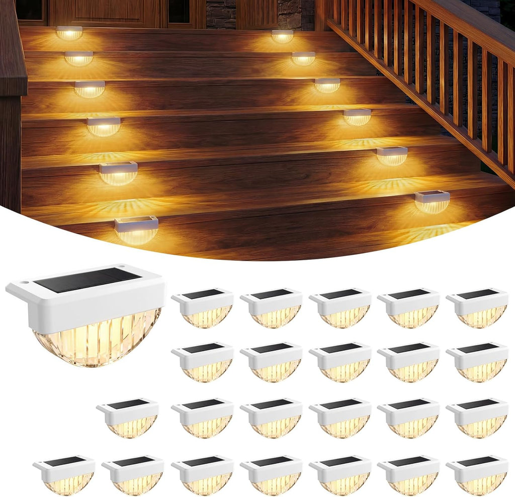 Solar Warm White Waterproof Deck Step Lights