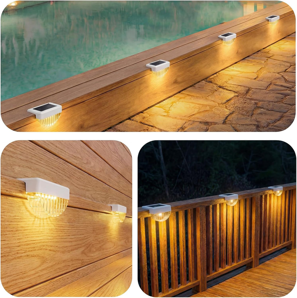 Solar Warm White Waterproof Deck Step Lights
