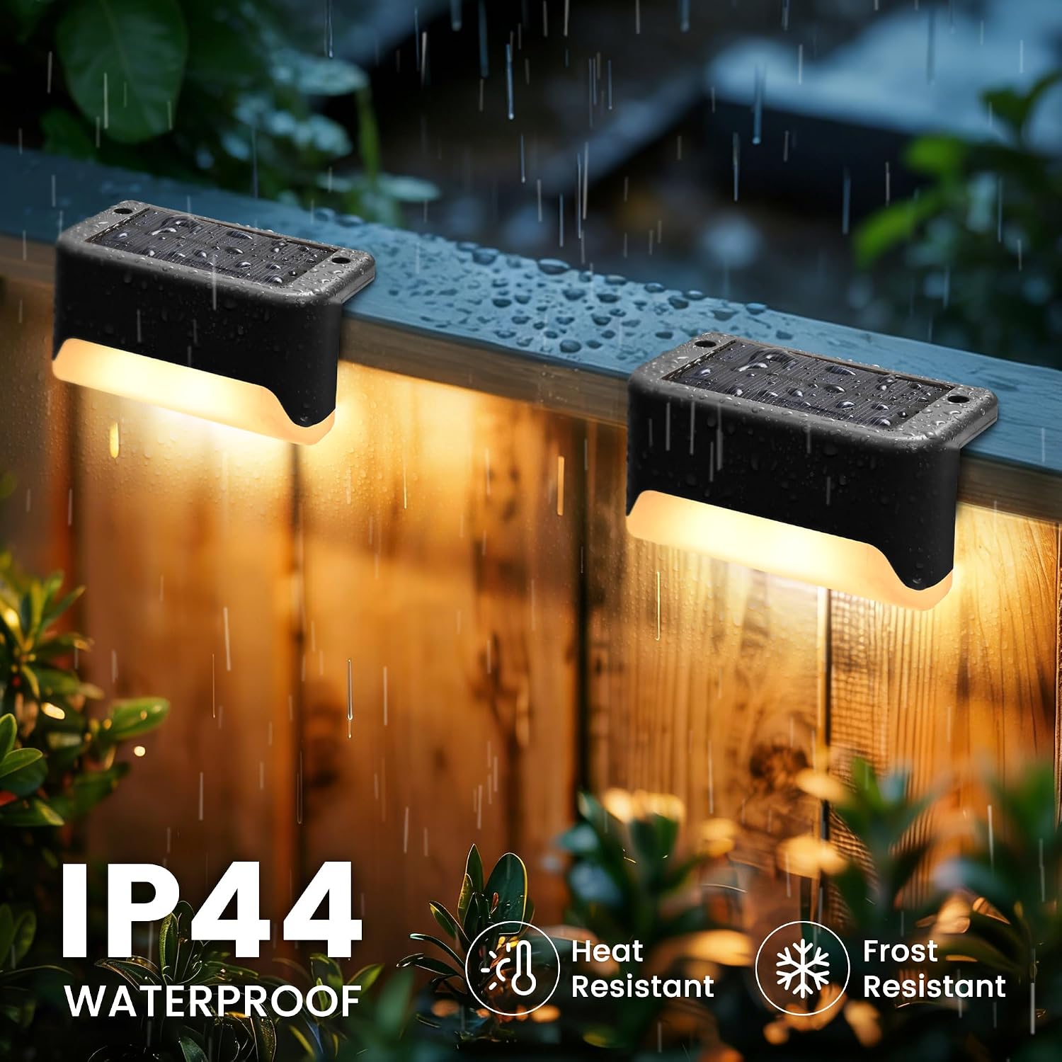 Warm White Solar Waterproof Fence Step Lights