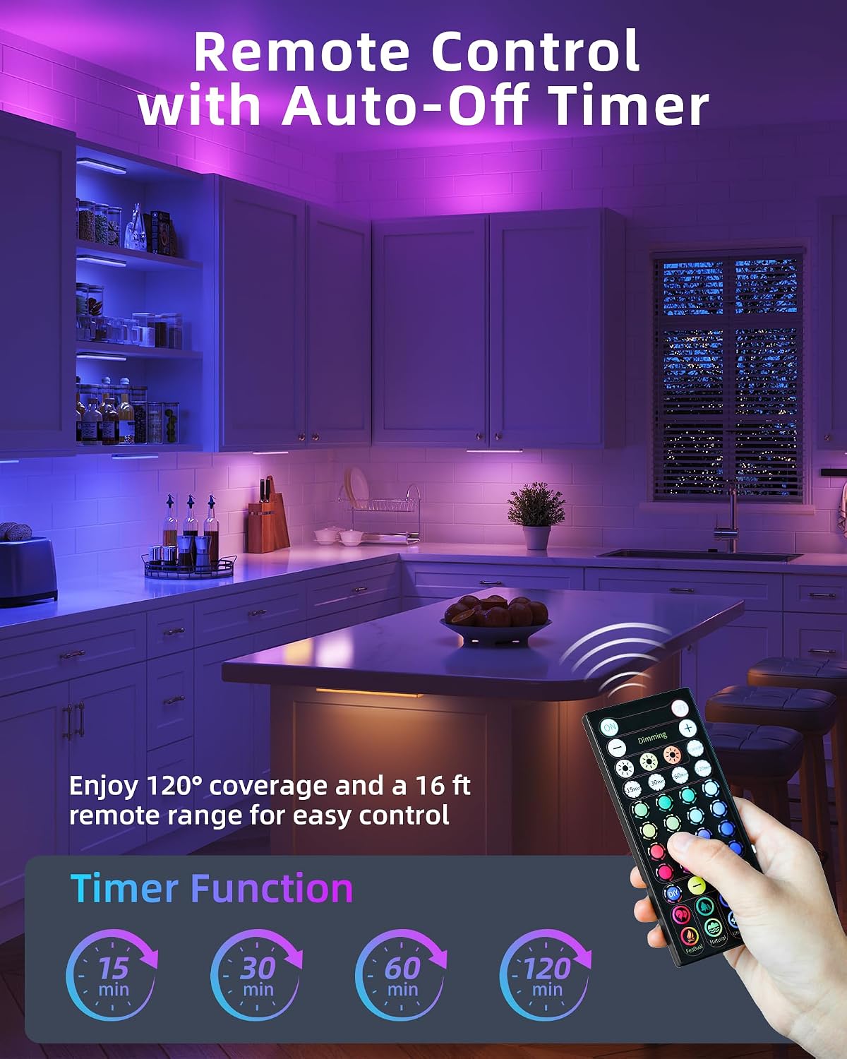 RGB Wireless Remote Cabinet Light Bars 6 Pack