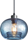 Blue Globe Nickel Farmhouse Kitchen Pendant Light
