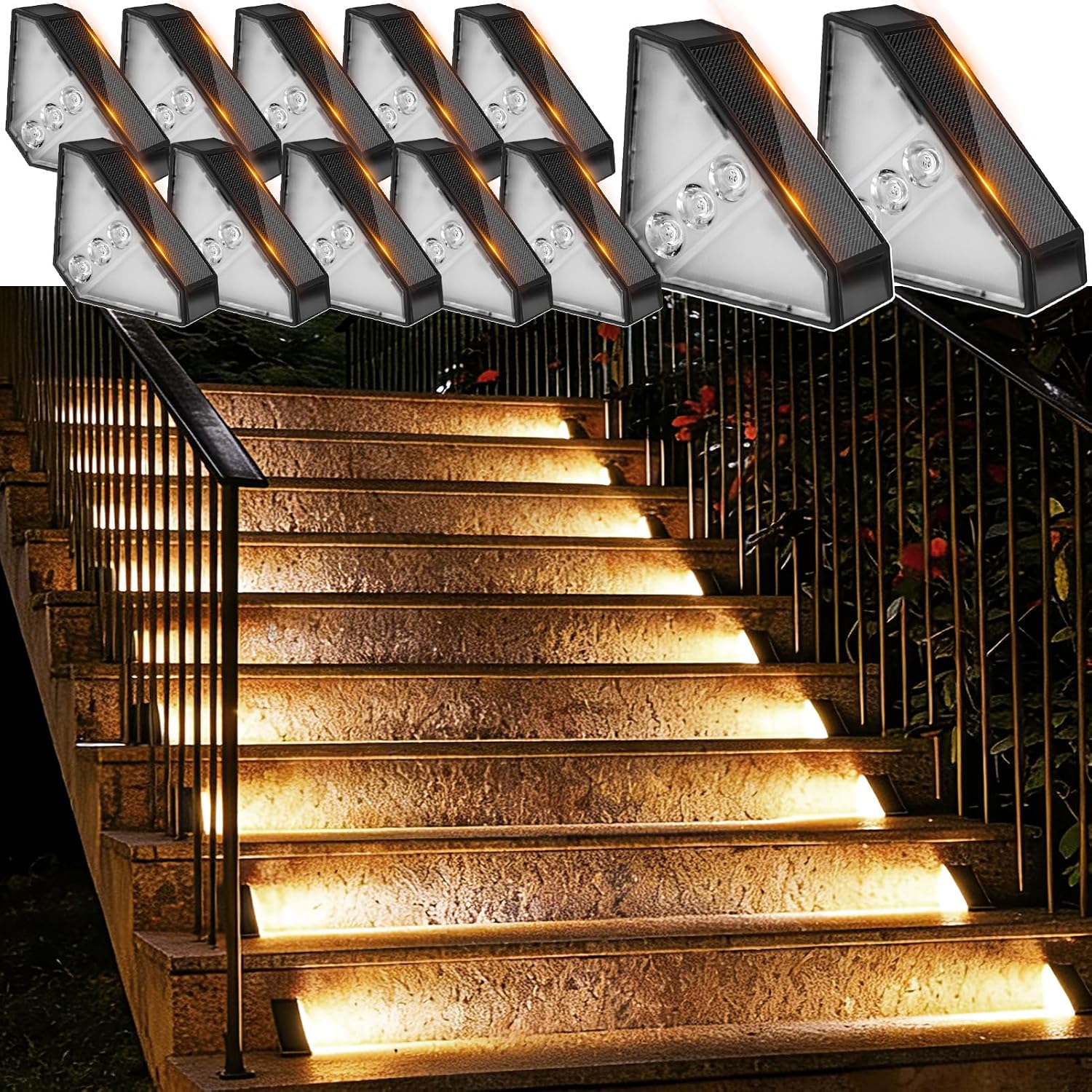 Ultra Bright Auto On Off IP68 Solar Step Lights