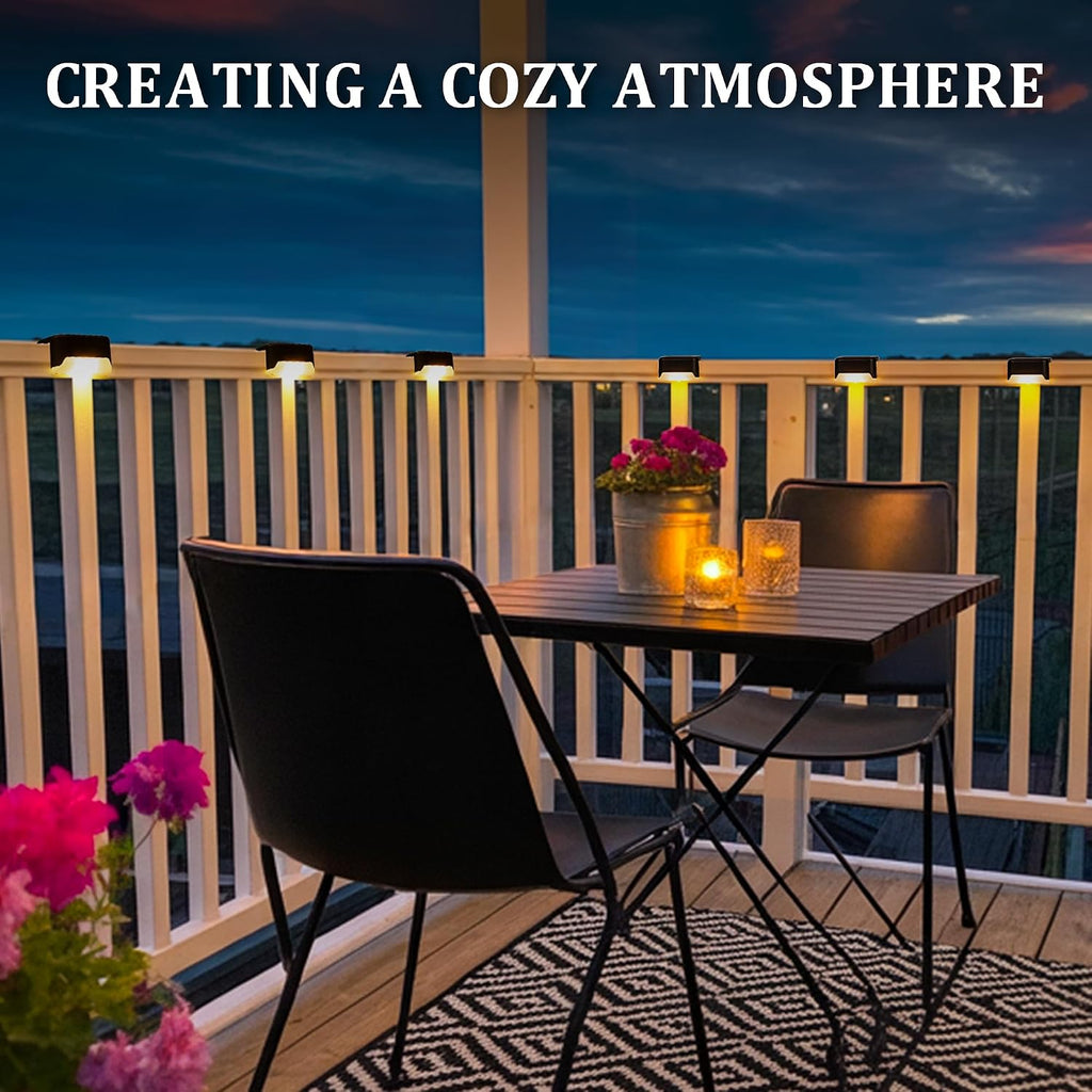 Black Warm White Solar Waterproof Deck Step Lights