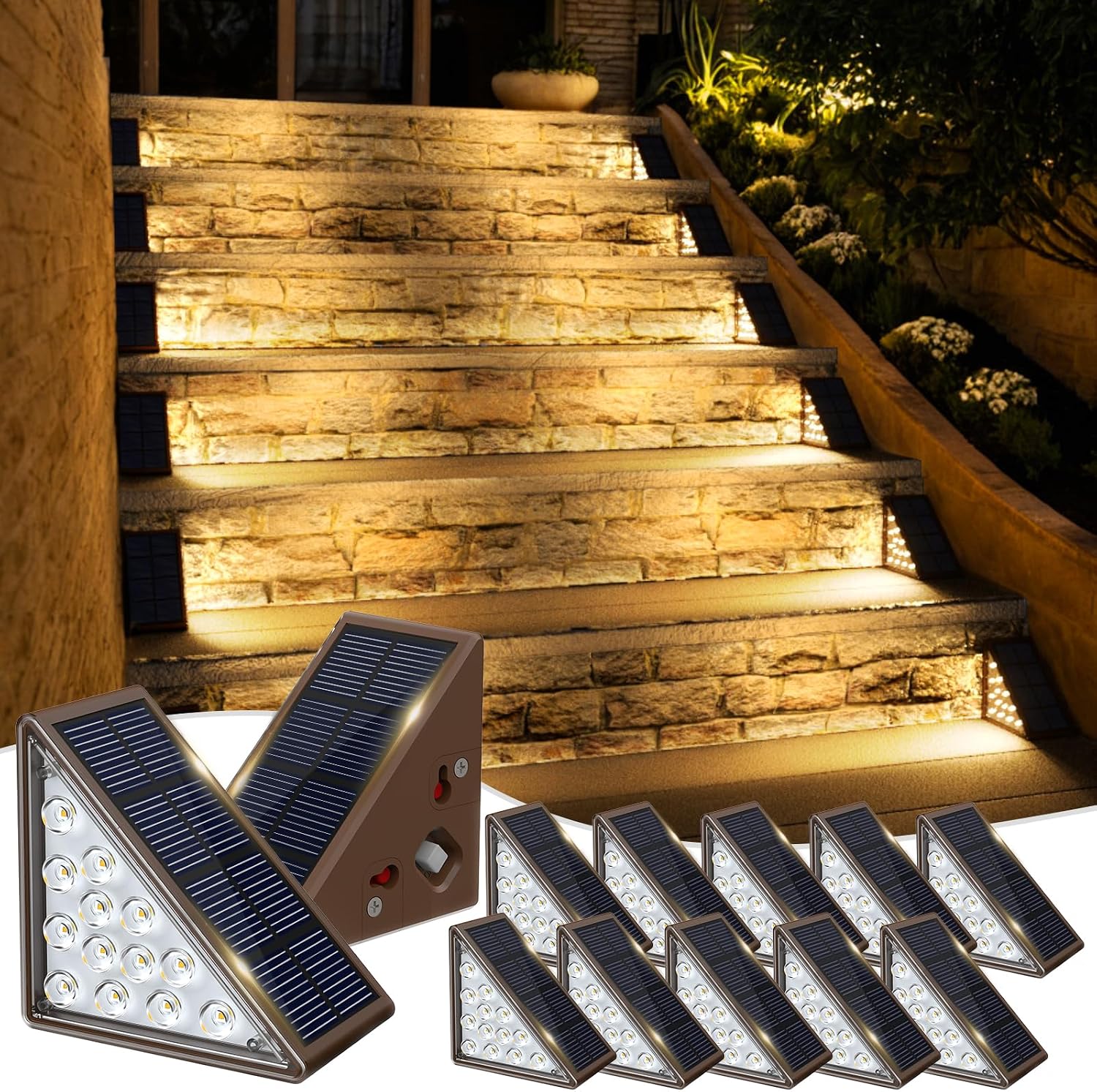 Warm Brown IP67 Solar Waterproof Step Lights