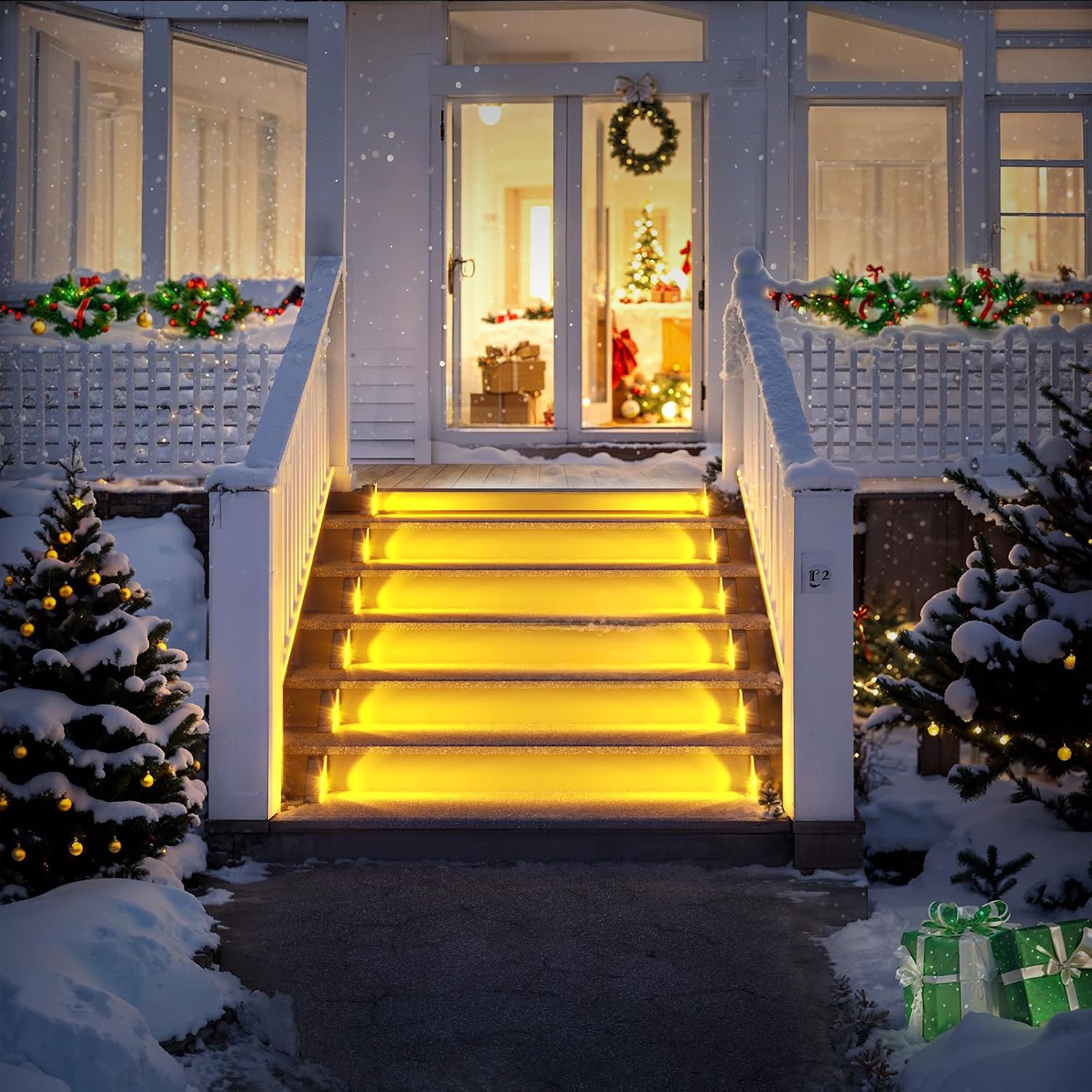 Triangle Warm White Solar Waterproof Step Lights