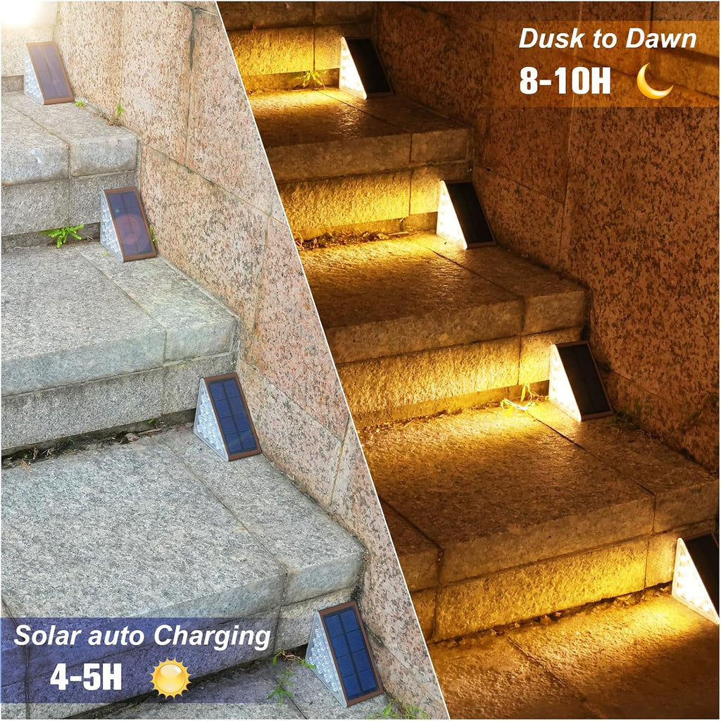 Brown Waterproof Solar Outdoor Deck Step Lights