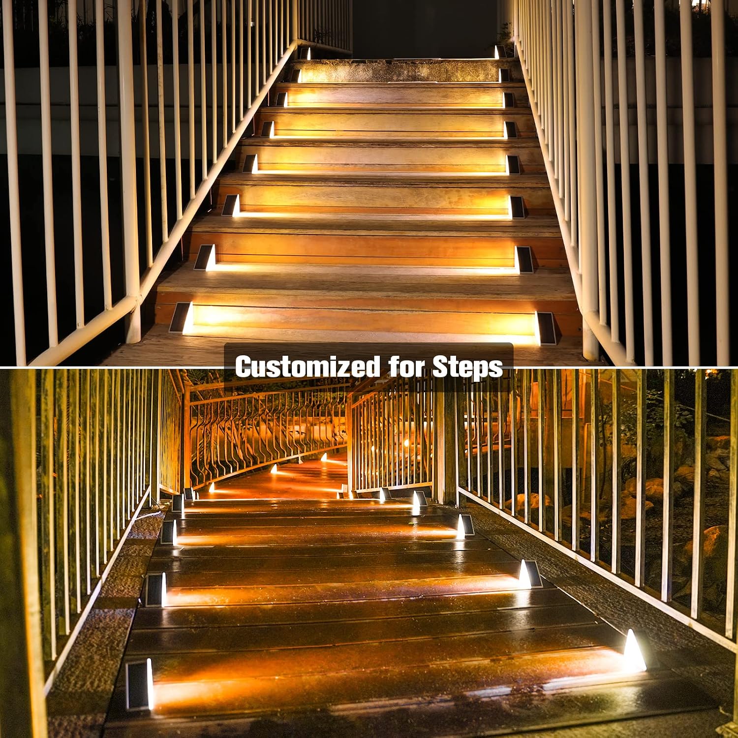 Solar Warm White Waterproof Outdoor Step Lights
