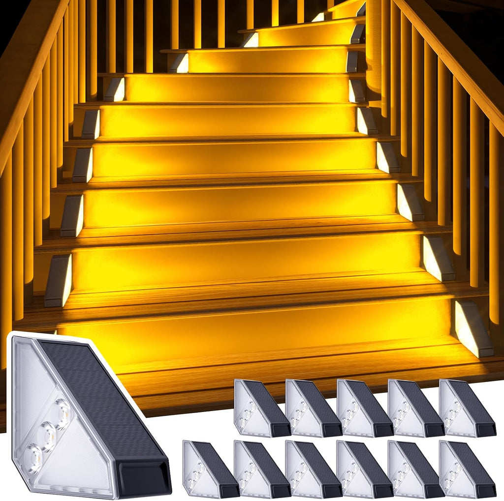 Triangle Warm White Solar Waterproof Step Lights