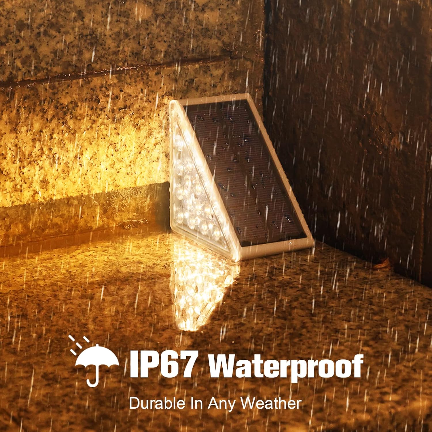 Solar Warm White Waterproof Outdoor Step Lights