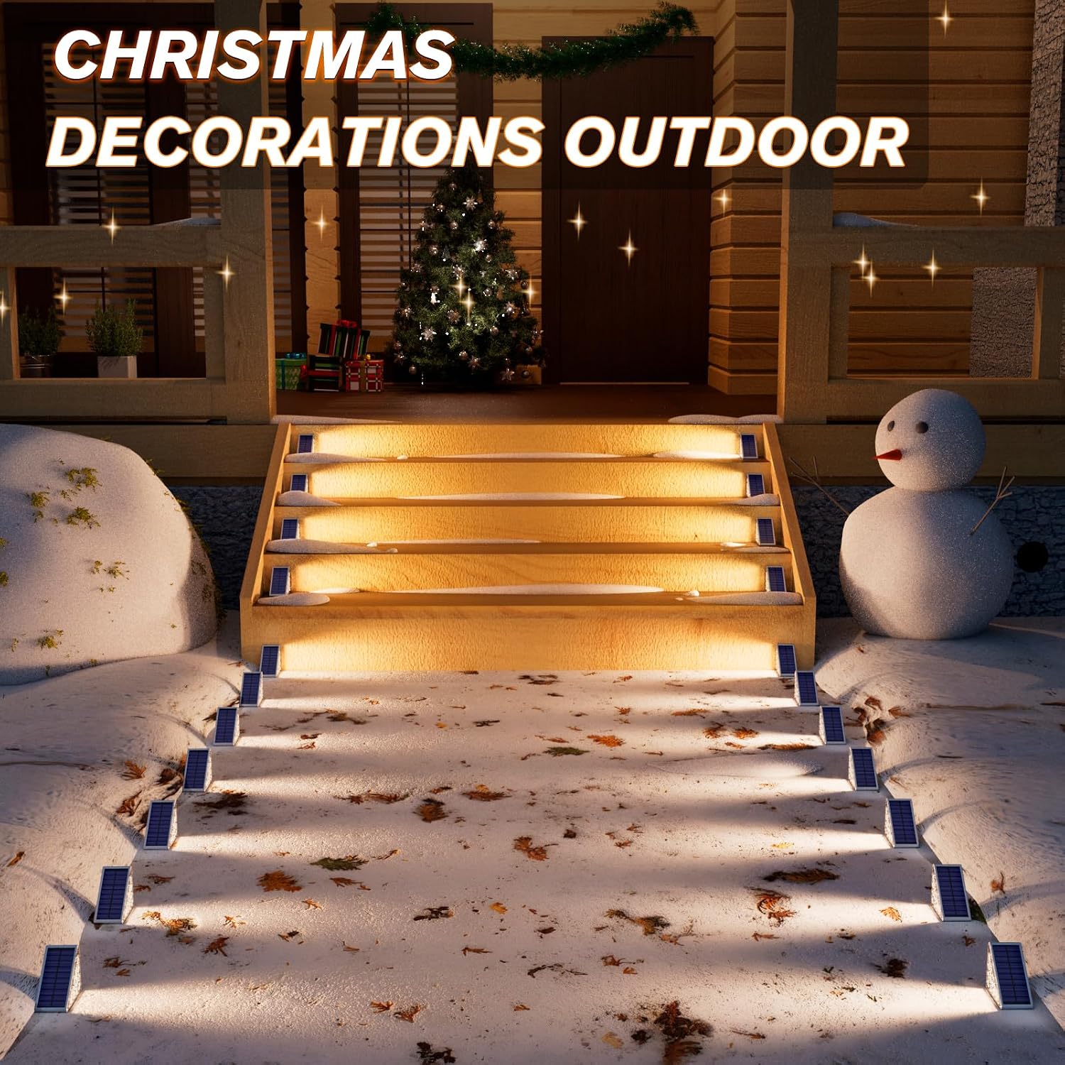 Solar Warm White Waterproof Outdoor Step Lights
