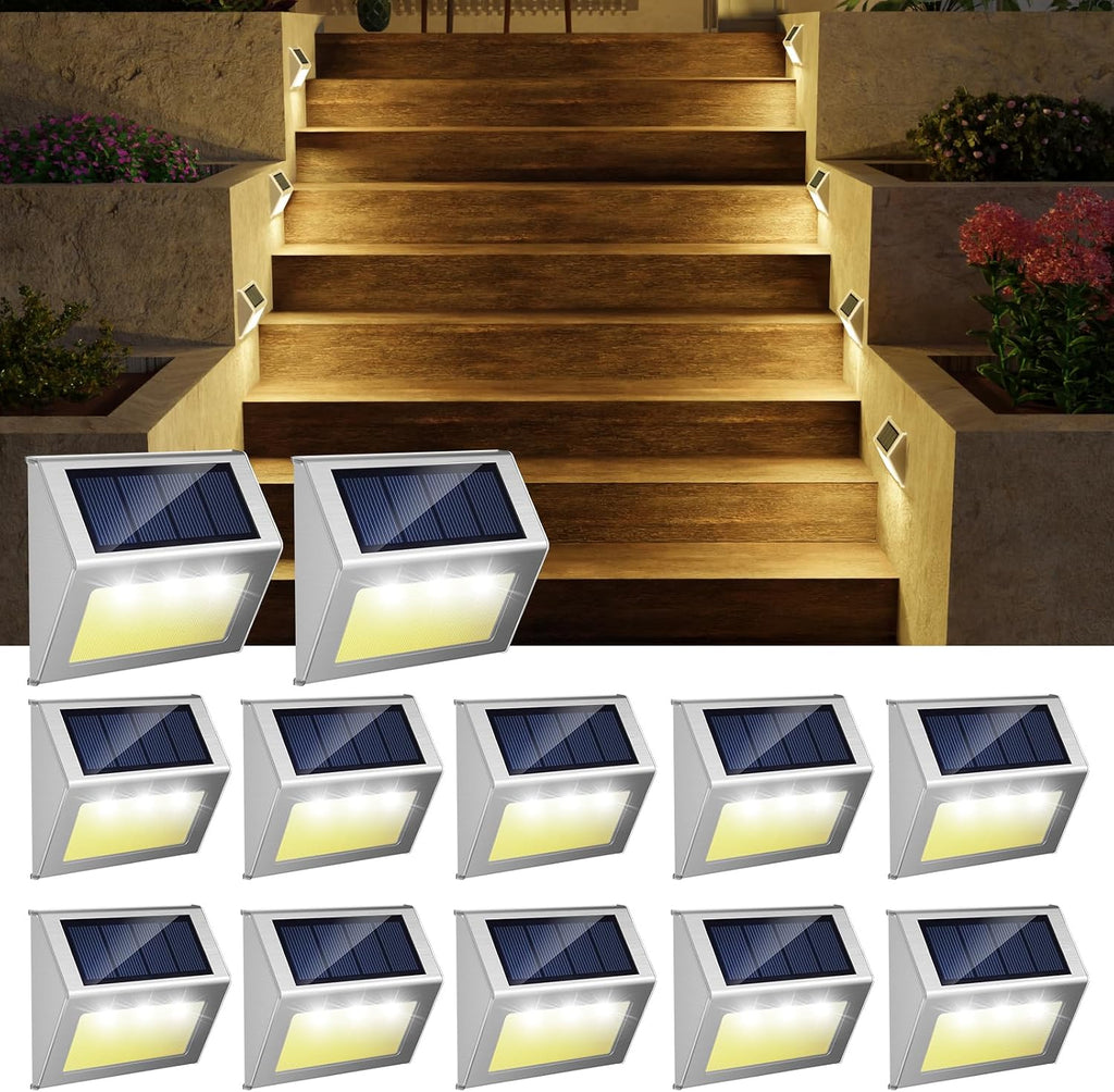 Stainless Steel Warm Solar Deck Step Lights