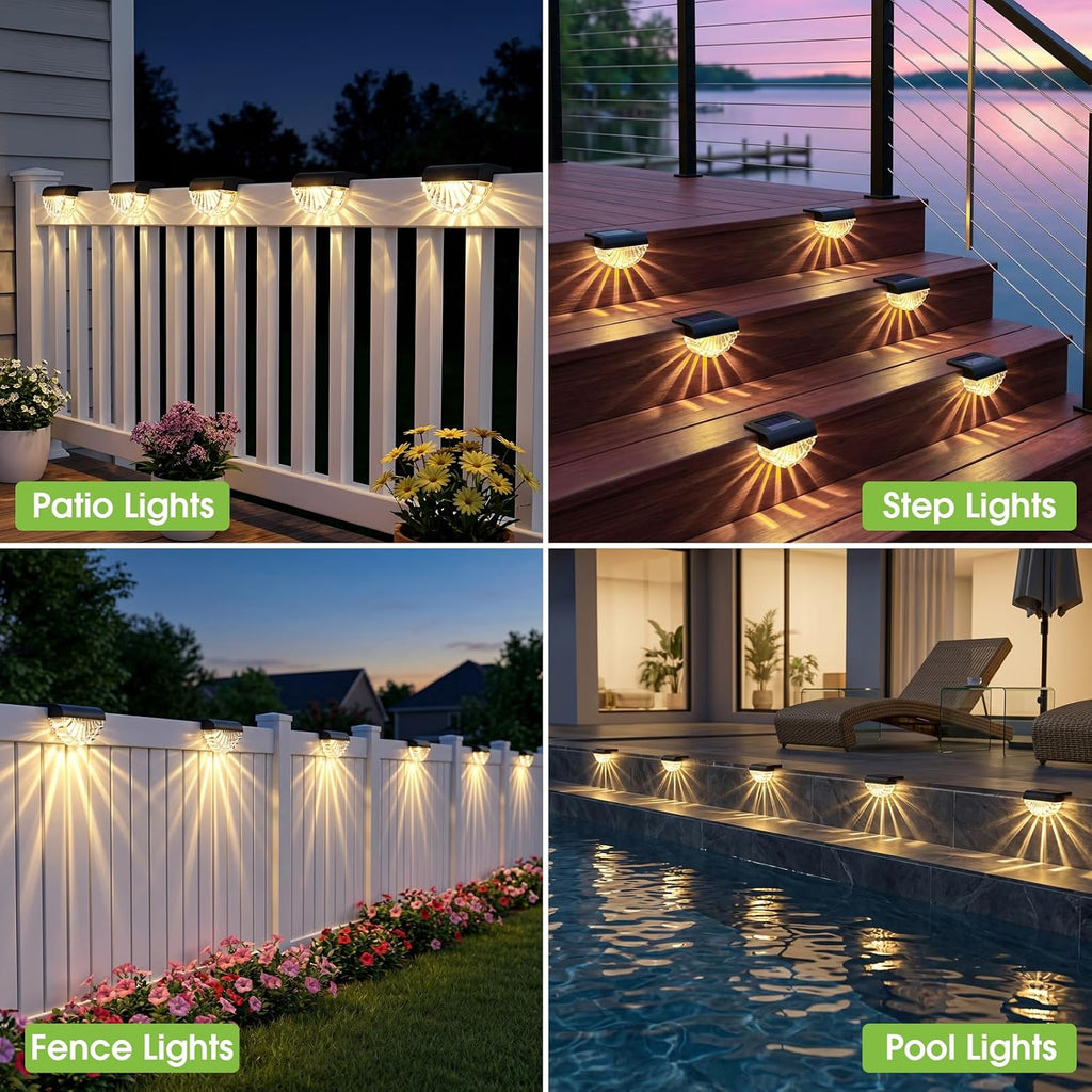 Dusk To Dawn Warm White Solar Deck Step Lights