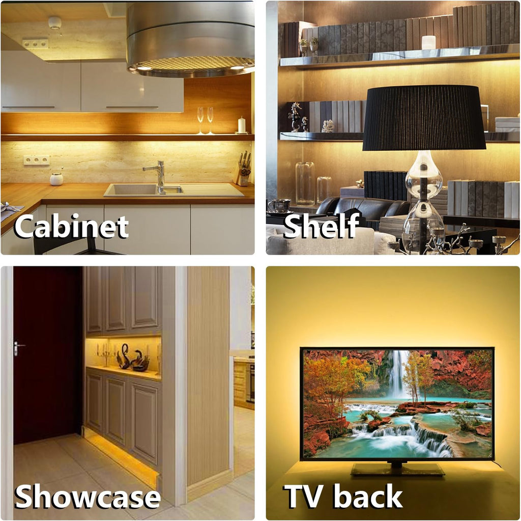 Dimmable Remote Warm Cabinet Light Strips 6 Pack