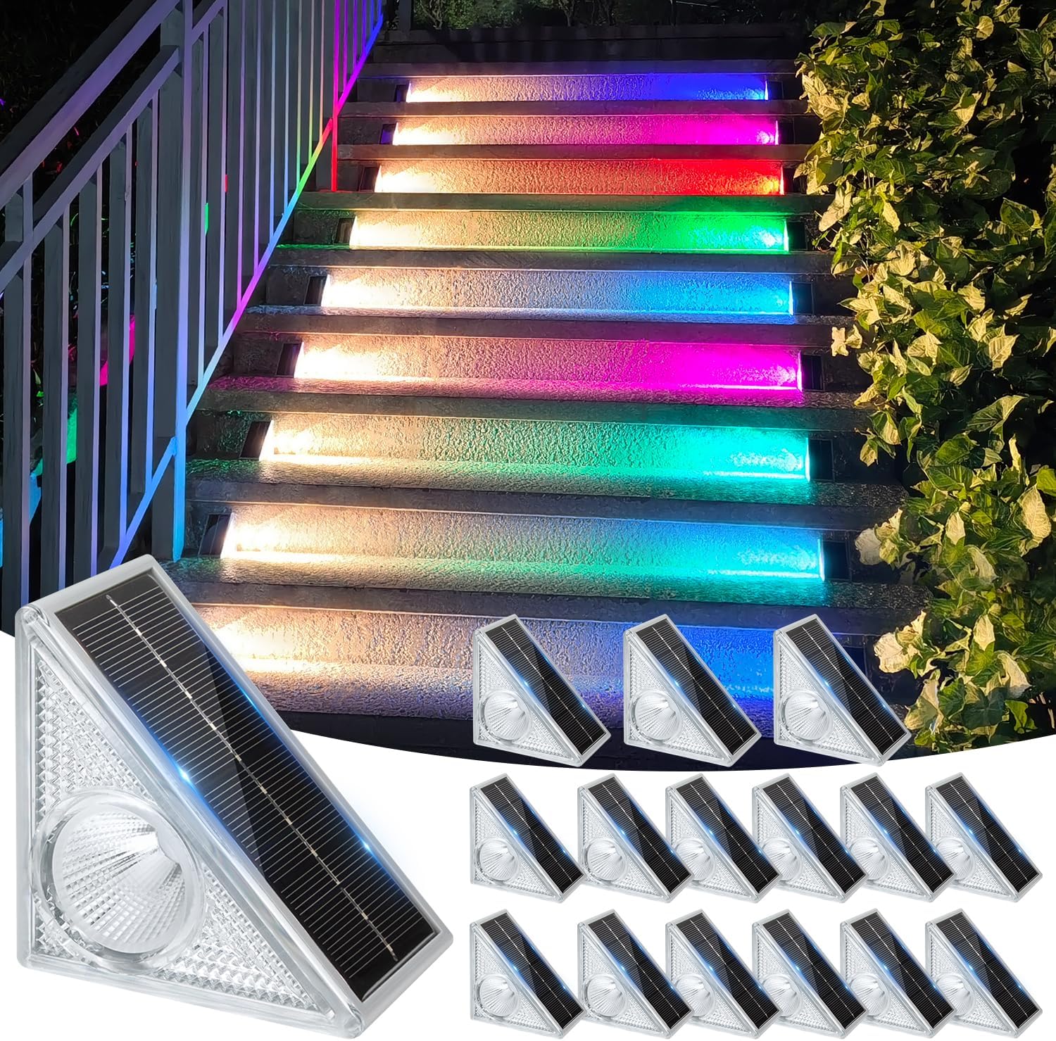 Solar Waterproof Color Changing Outdoor Step Lights