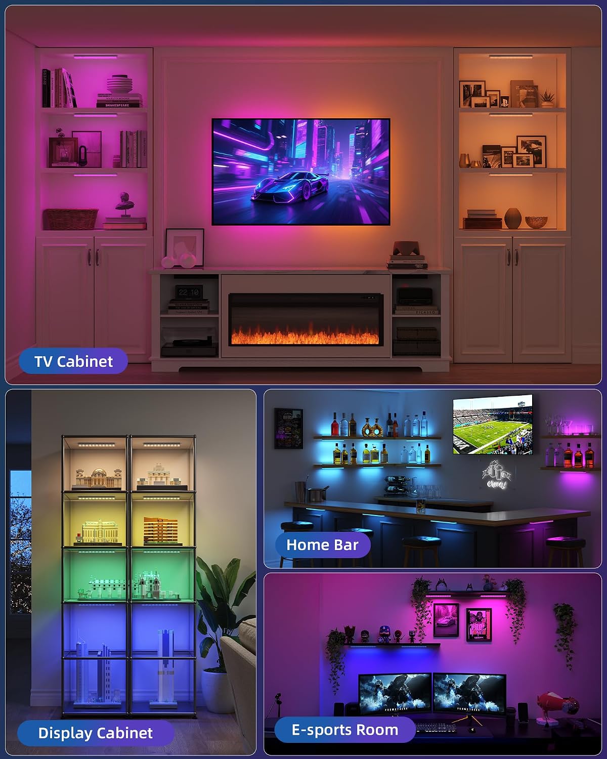 RGB Wireless Remote Cabinet Light Bars 6 Pack