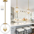 Gold Clear Glass 3-Light Globe Pendant Light