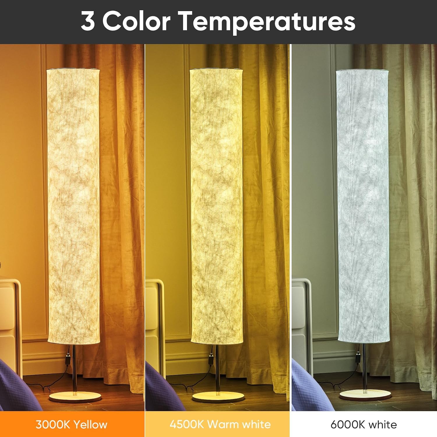 Slim Cylinder Tyvek Shade Modern Floor Lamp