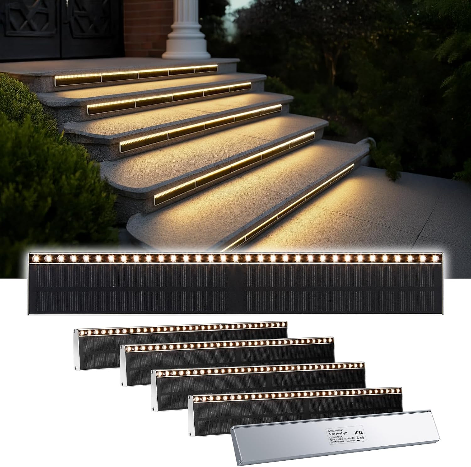 Aluminum High Bright LED Solar Step Lights